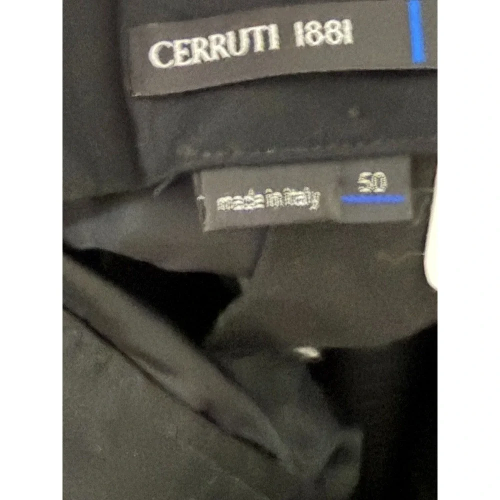 Cerruti 1881 Men's Suit Size 50 Made in Italy Black Pinstripe 2 Piece